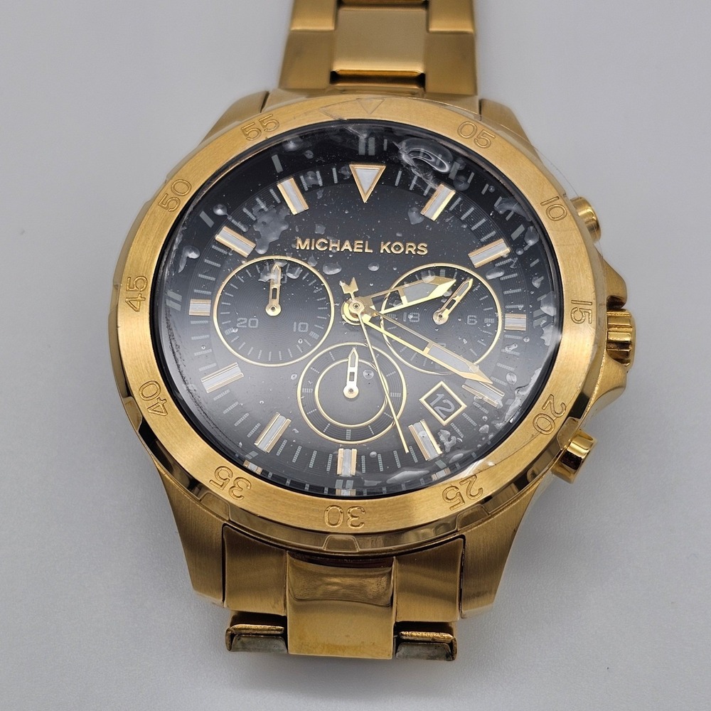 Michael Kors Men Greyson Chronograph Gold Tone Stainless Steel Watch MK9108 43mm